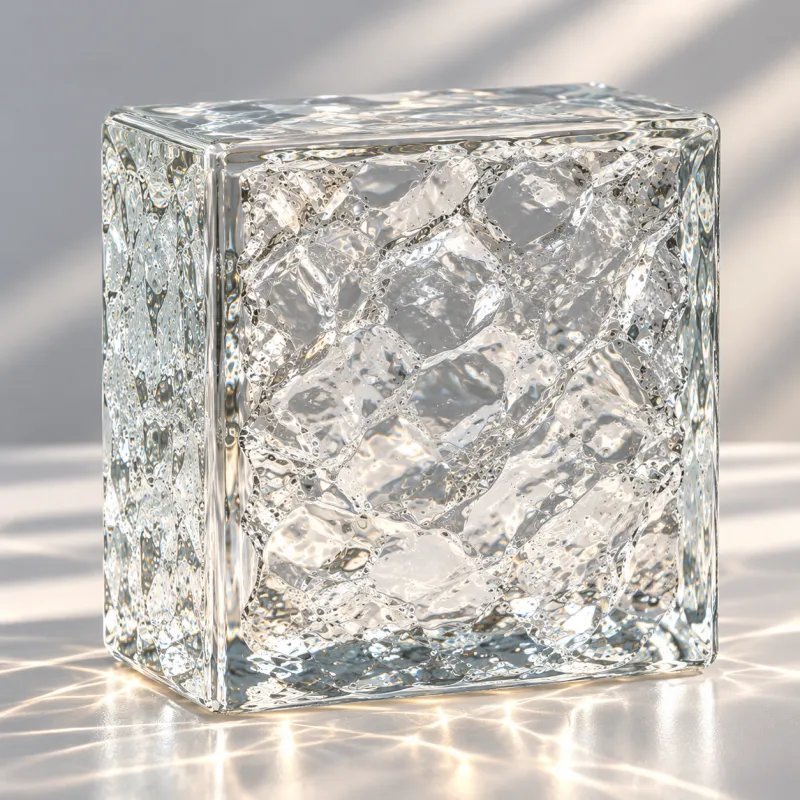 Clear Rock Half Glass Brick — product view 2